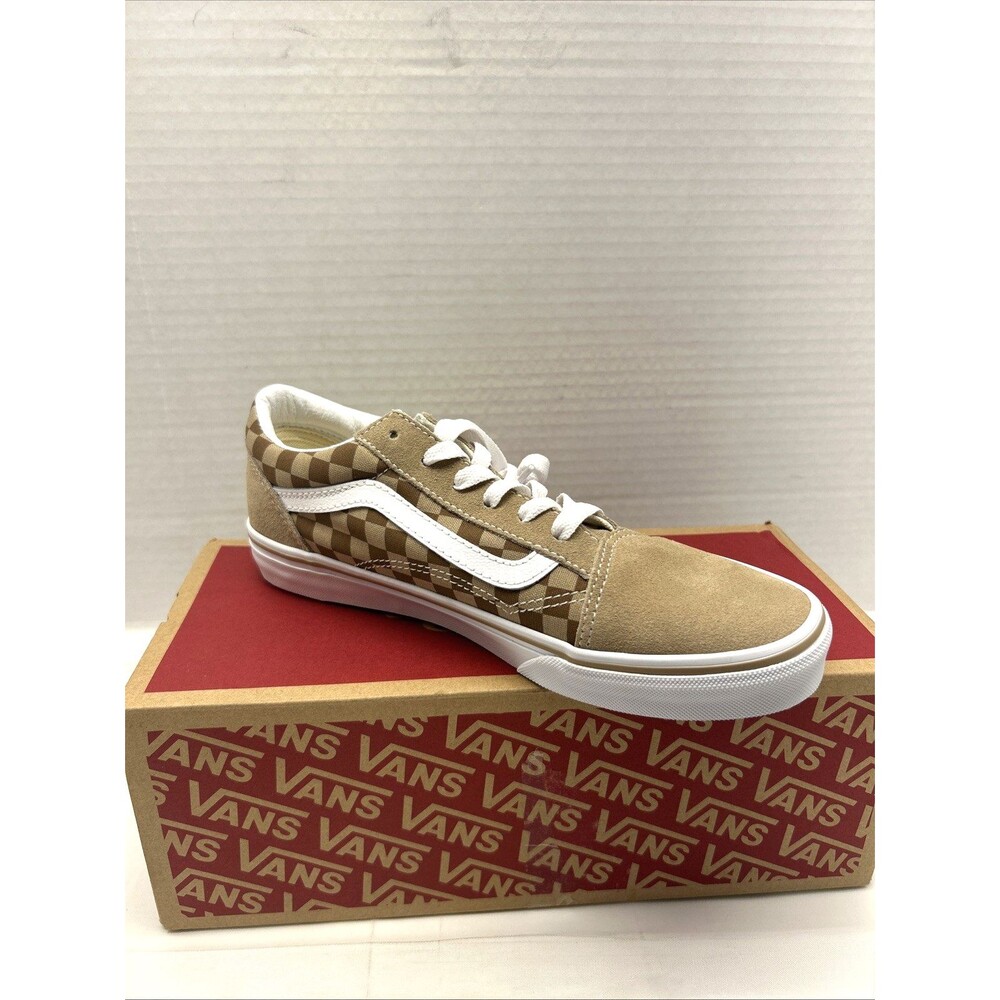 Vans Old Skool Neutral Brown Checkerboard Sneakers Men Sz 6.5 New in Box